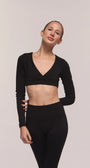 Nova Black Long Sleeve Crop Top