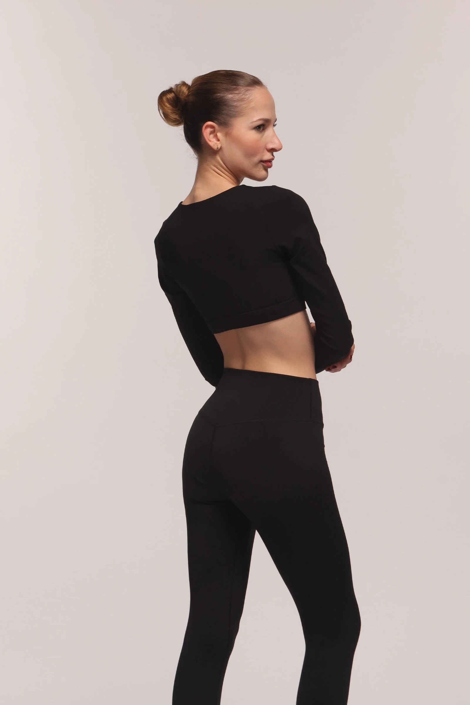 Nova Black Long Sleeve Crop Top
