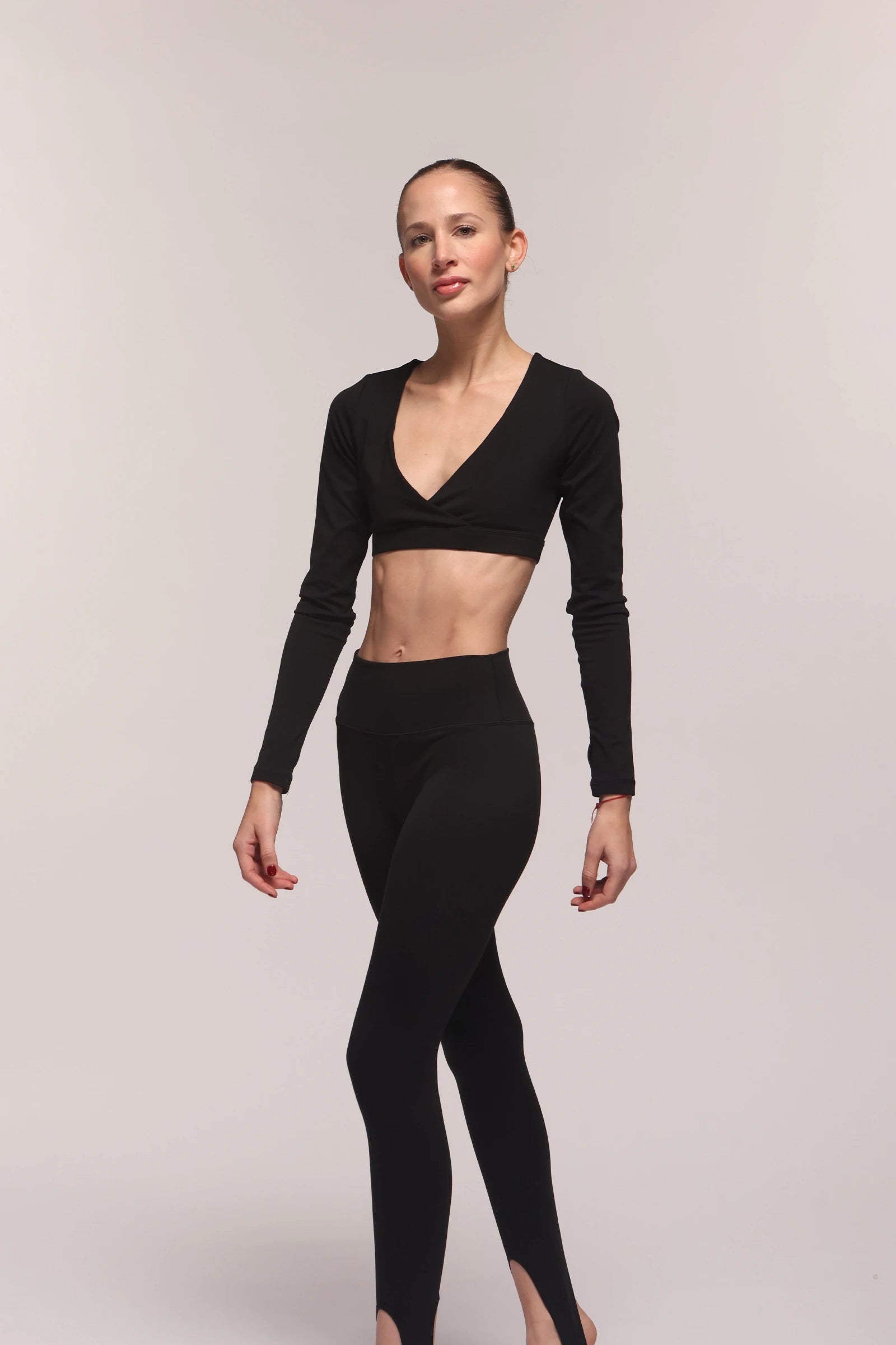 Nova Black Long Sleeve Crop Top