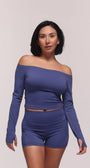 Shift Electric Blue Off-Shoulder Crop Top